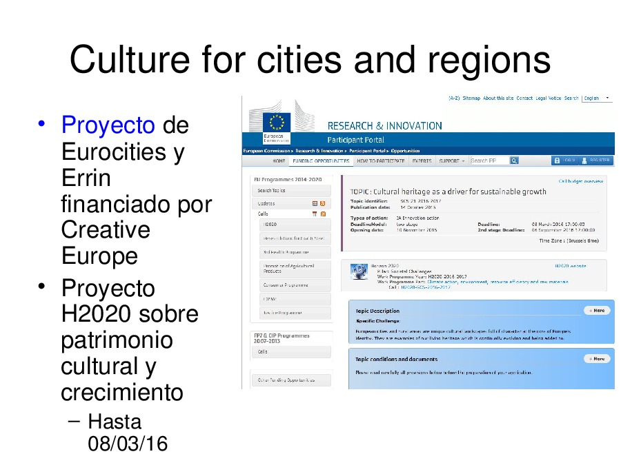 Las ciudades españolas en las redes de cooperación europea